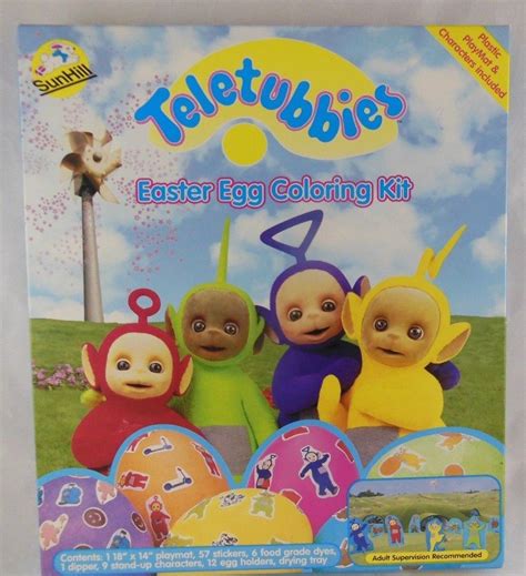 New Teletubbies Easter Egg Coloring Kit W/Stand Up Characters 1998 Rare ...