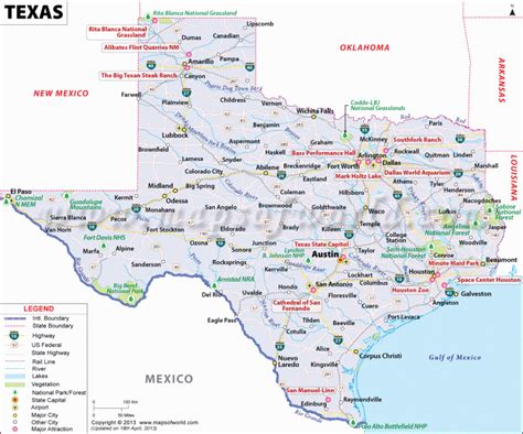 Texas Tourist Attractions Map