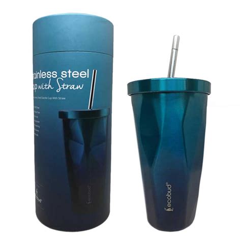 Stainless Steel Cup with Reusable Straw | ecobud®