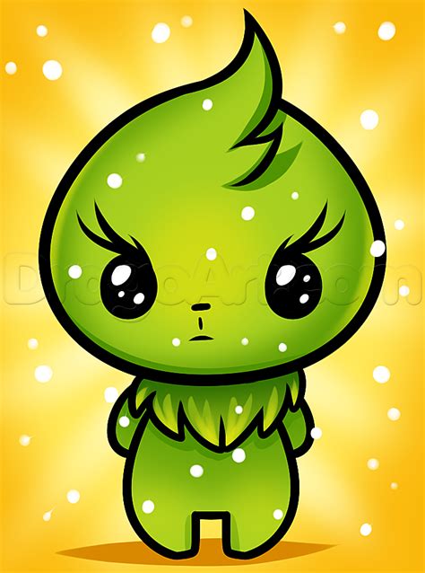 How to Draw Kawaii Grinch, Step by Step, Characters, Pop Culture, FREE Online Drawing Tutorial ...