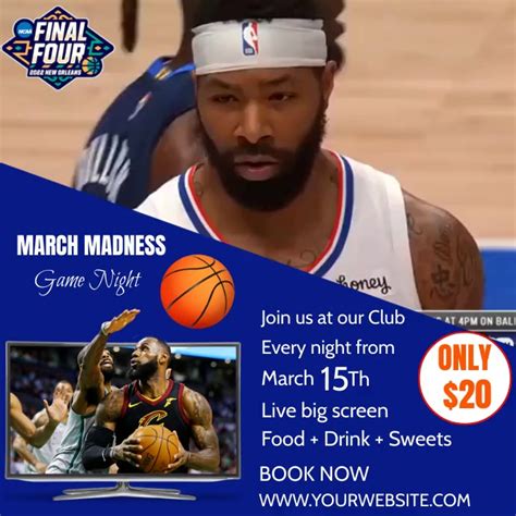 march madness basketball game night flyer Template | PosterMyWall