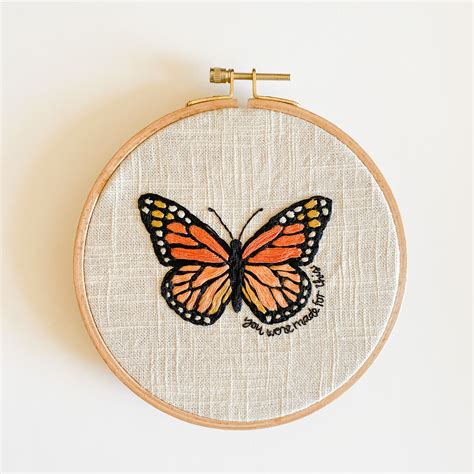 Made For This Butterfly Hand Embroidery Pattern - Digital PDF Pattern, Monarch Butterfly ...