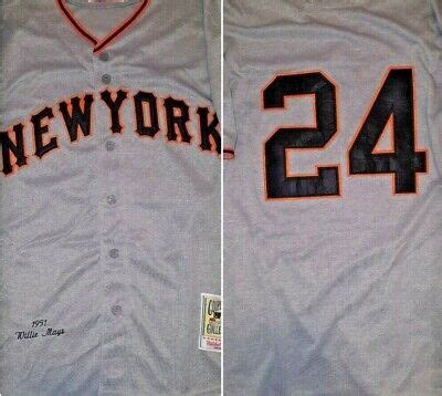 New York Giants Willie Mays Throwback Gray Replica Mens MEDIUM Baseball ...