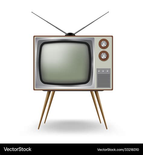 Tv old-fashioned four legged with antenna Vector Image