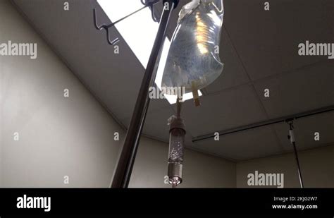 Iv drip in hospital saline drip bag for intravenous medical treatment ...