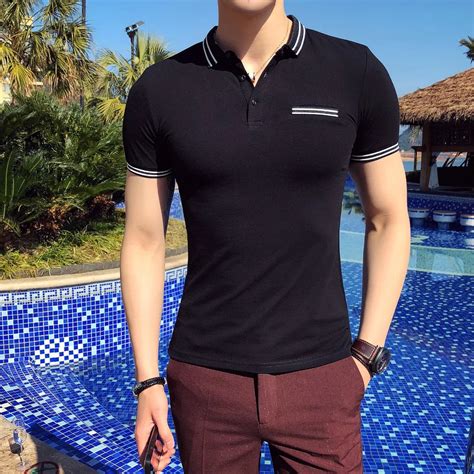 British Style Summer Men Polo Shirt Brand New 2019 Short Sleeve Polo Homme Solid Slim Fit Polos ...