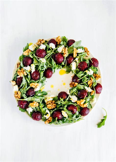 Oh my! Christmas Wreath Salad - Beet, goat cheese, rocket and walnut – I Quit Sugar Christmas ...