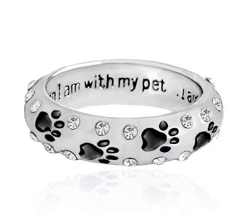 womens paw print ring in 2020 | Paw ring, Paw print ring, Dog ring