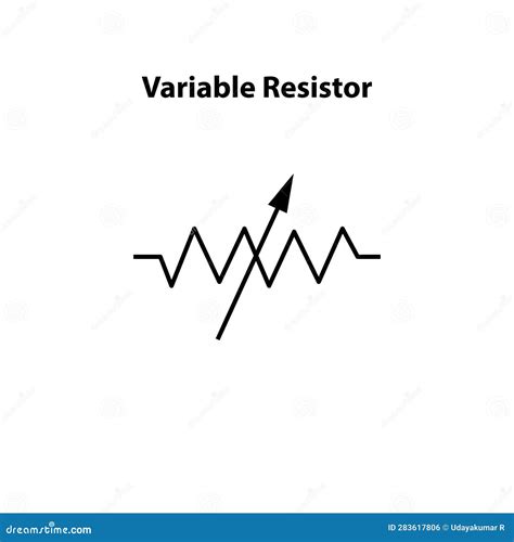 Variable Resistor. Electronic Symbol. Illustration of Basic Circuit Symbols. Electrical Symbols ...