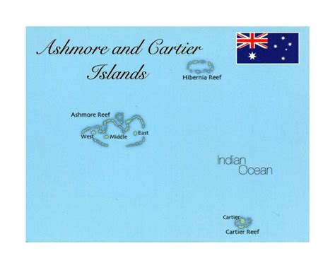 Large map of Ashmore and Cartier Islands with flag | Ashmore and Cartier Islands | Oceania ...