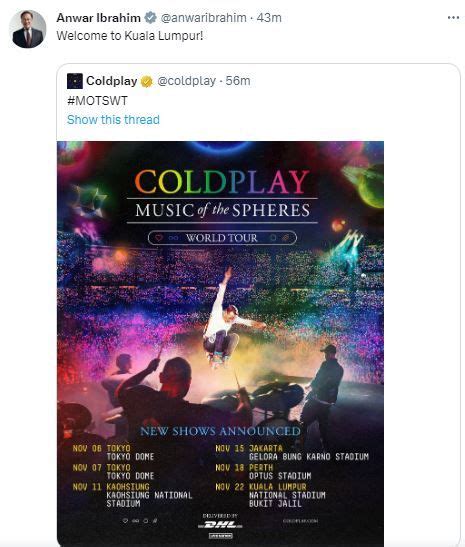 British band Coldplay to stage its first concert in Malaysia on Nov 22 ...