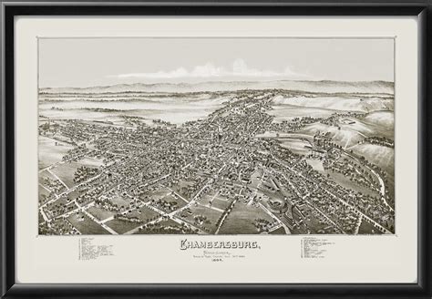 Chambersburg PA 1894 Restored Map | Vintage City Maps