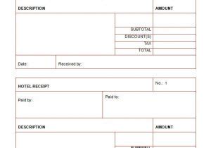 Blank Hotel Receipt Template Word Blank Receipt Template Word Printable Blank Hotel Bill ...