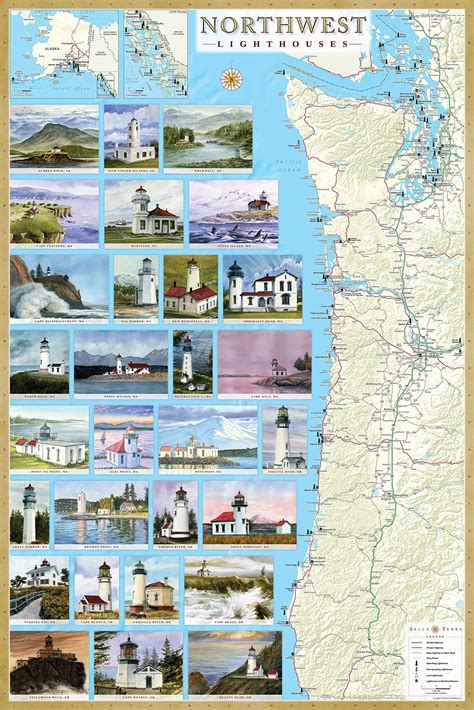 Washington State Lighthouses Map - Coastal Map World