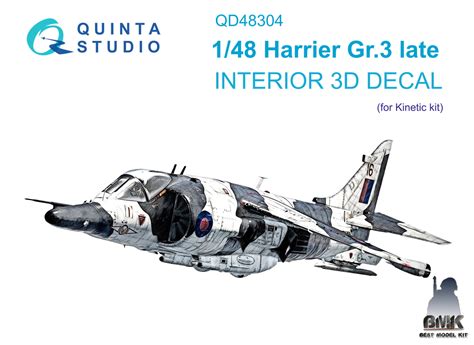 Harrier Gr.3 late 3D-Printed & coloured Interior on decal paper (for Kinetic kit) - Best Model Kit