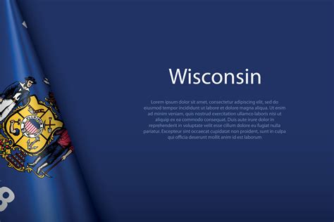 flag Wisconsin, state of United States, isolated on background with copyspace 28648806 Vector ...