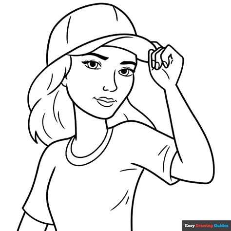 Aesthetic Girl Coloring Page | Easy Drawing Guides