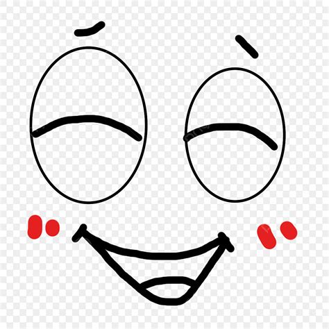 Squinted Eyes Clipart Vector, Cartoon Cute Smile Squinting Eyes Hand ...