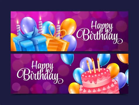 Free Vector | Realistic birthday template design