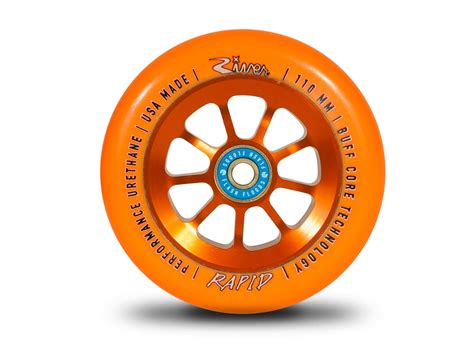 River Wheels-Rapids 110mm (Orange On Orange) Pair – Inkys Pro Scooters