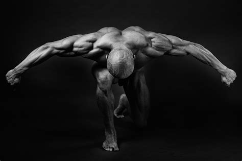 bodybuilder, muscles, 4K, pose, back, arms HD Wallpaper