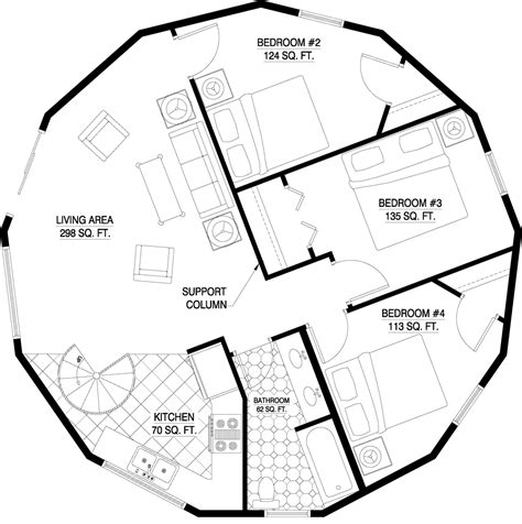 Deltec Homes- Floorplan Gallery | Round Floorplans | Custom Floorplans Round House Plans, House ...