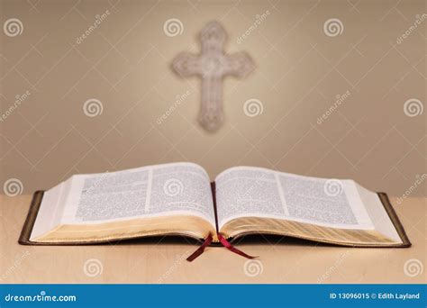 Open Bible with Cross stock image. Image of holy, religion - 13096015