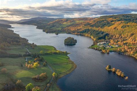 Loch Insh at sunset, October 2019 - Richard Elliott Aerial Filming