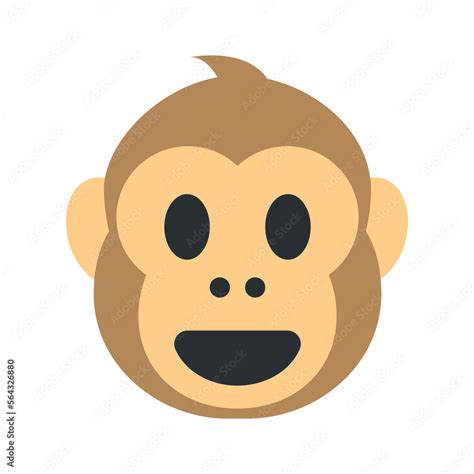 Monkey Face vector flat icon emoji design. Isolated cartoon-styled face ...