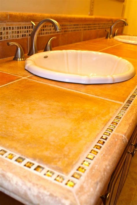 30+ Tile Bathroom Countertop Ideas - DECOOMO