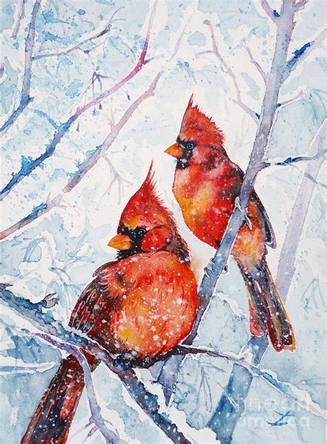 Winter Cardinal Painting at PaintingValley.com | Explore collection of ...