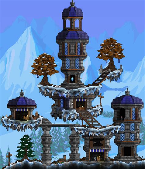 Snow pylon build (Finished) : Terraria | Terraria house design, Terraria house ideas, Terrarium