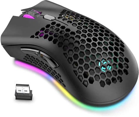 Wireless Lightweight Gaming Mouse Rechargeable,Ultralight Honeycomb ...