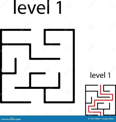 Simple Maze Template. Logic Game For Kids. Isolated Circle Labyrinth. Vector Illustration ...