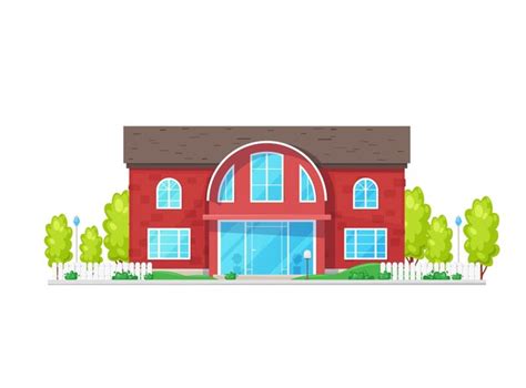 Premium Vector | Residential house building exterior glass doors