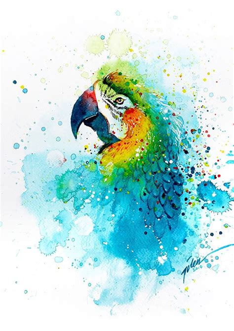 Parrot Watercolor Painting A4 A3 Art Print - Etsy