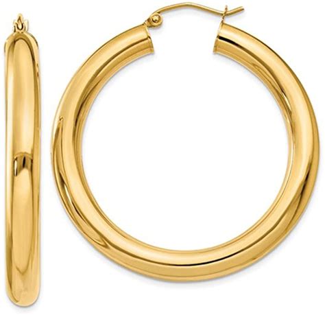 Next Level Jewelry - 14K Yellow Gold 5MM Polished Round Tube Hoops ...