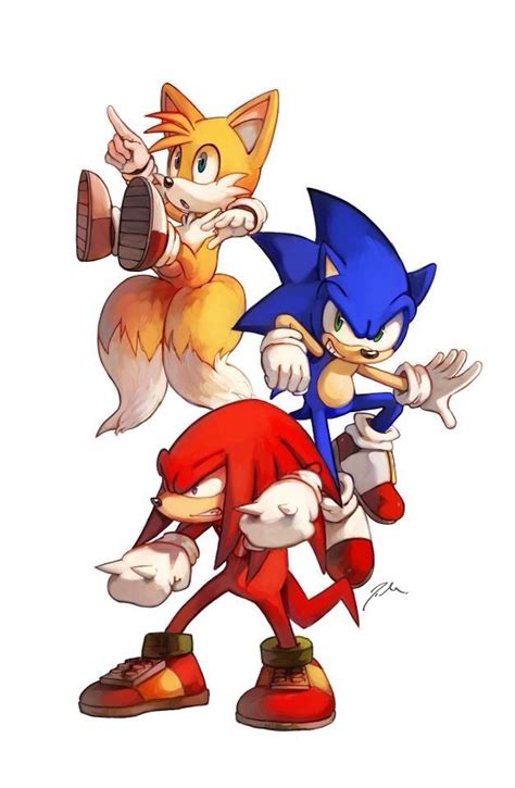 sonic knuckles and tails by bluekomadori in tumblr | Sonic the hedgehog, Sonic, Hedgehog art