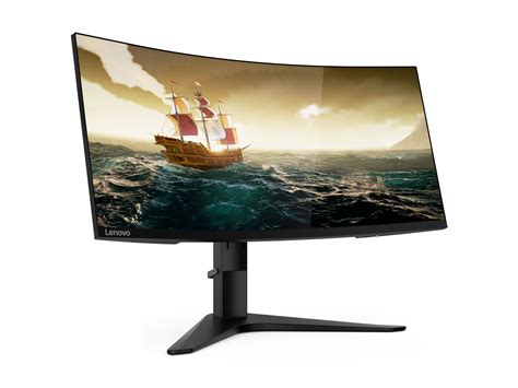 The Lenovo G34w Gaming Monitor has a 21:9 aspect ratio and a curved ...