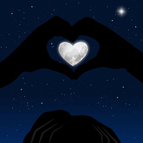 Heart Wallpaper 4K, Stars, Blue background