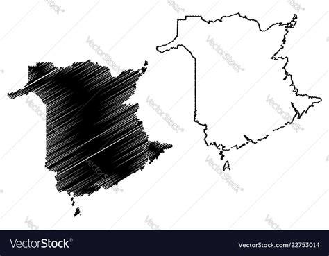 New brunswick canada map Royalty Free Vector Image