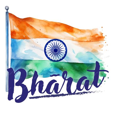 Premium Vector | Bharat flag flag of india bharat ganarajya in watercolor