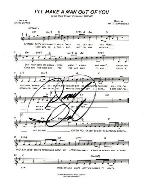 DONNY OSMOND SIGNED AUTOGRAPH I'LL MAKE A MAN OUT OF YOU SHEET MUSIC ...