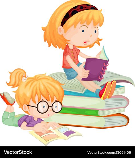 School Kids Reading Clipart