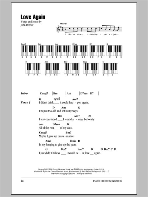 John Denver "Love Again" Sheet Music Notes | Download Printable PDF ...