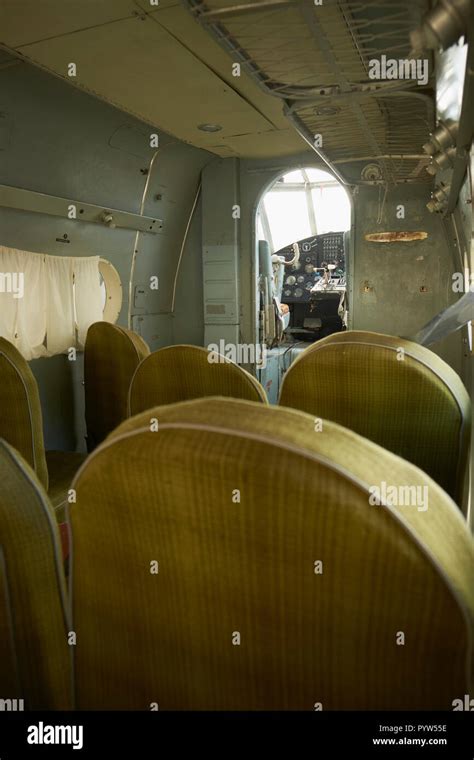 The retro interior seating of an old disused Polar Cargo plane now disused Stock Photo - Alamy