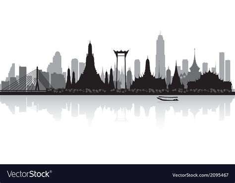 Bangkok thailand city skyline silhouette Vector Image