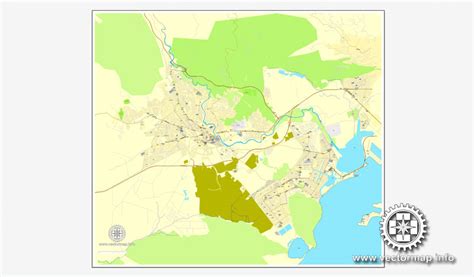 Spanish Town, Jamaica in Adobe Illustrator, printable vector street City Plan map, fully editable