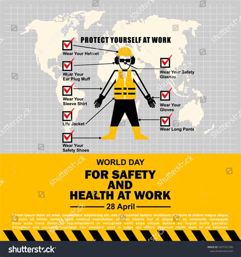 World Day Safety Health Work Poster Stock Vector (Royalty Free) 1657331296 | Shutterstock