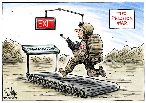 Political Cartoon U.S. Afghanistan War Peloton War | The Week